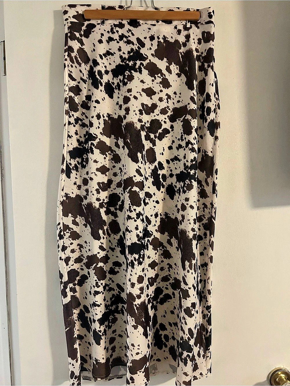 ZARA Animal Print Maxi Skirt in Brown & Cream Like New